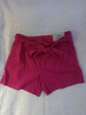 NWT I.N.C. SZ 8 LINEN RAYON GLAM LEAD II PINK DRAGONFRUIT REGULAR HIGH-RISE GOLD